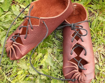 Toddler/Children's Leather Ghillies (Brown) sizes 7-12Y