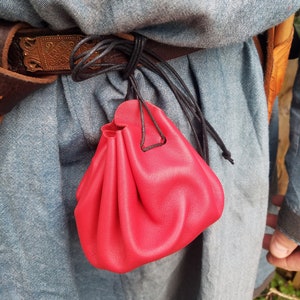 Leather Coin Purse - Large (Red)