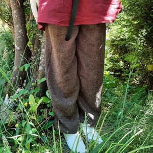 Children&#39;s Linen Medieval Pants (Espresso) Baby-Teen Sizes