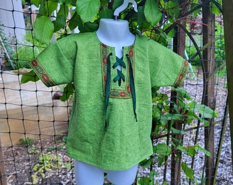 Linen Toddler Short Sleeved Medieval Tunic - 18 months
