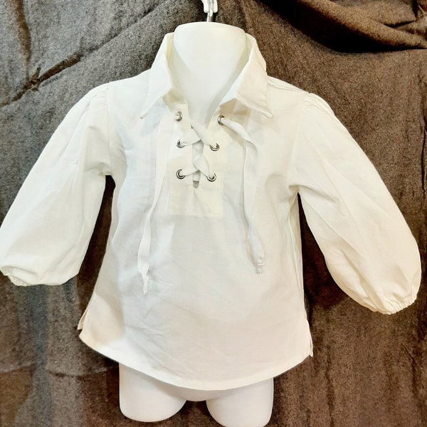 Baby and Toddler Sizes Cotton Renaissance Shirt -  (White)