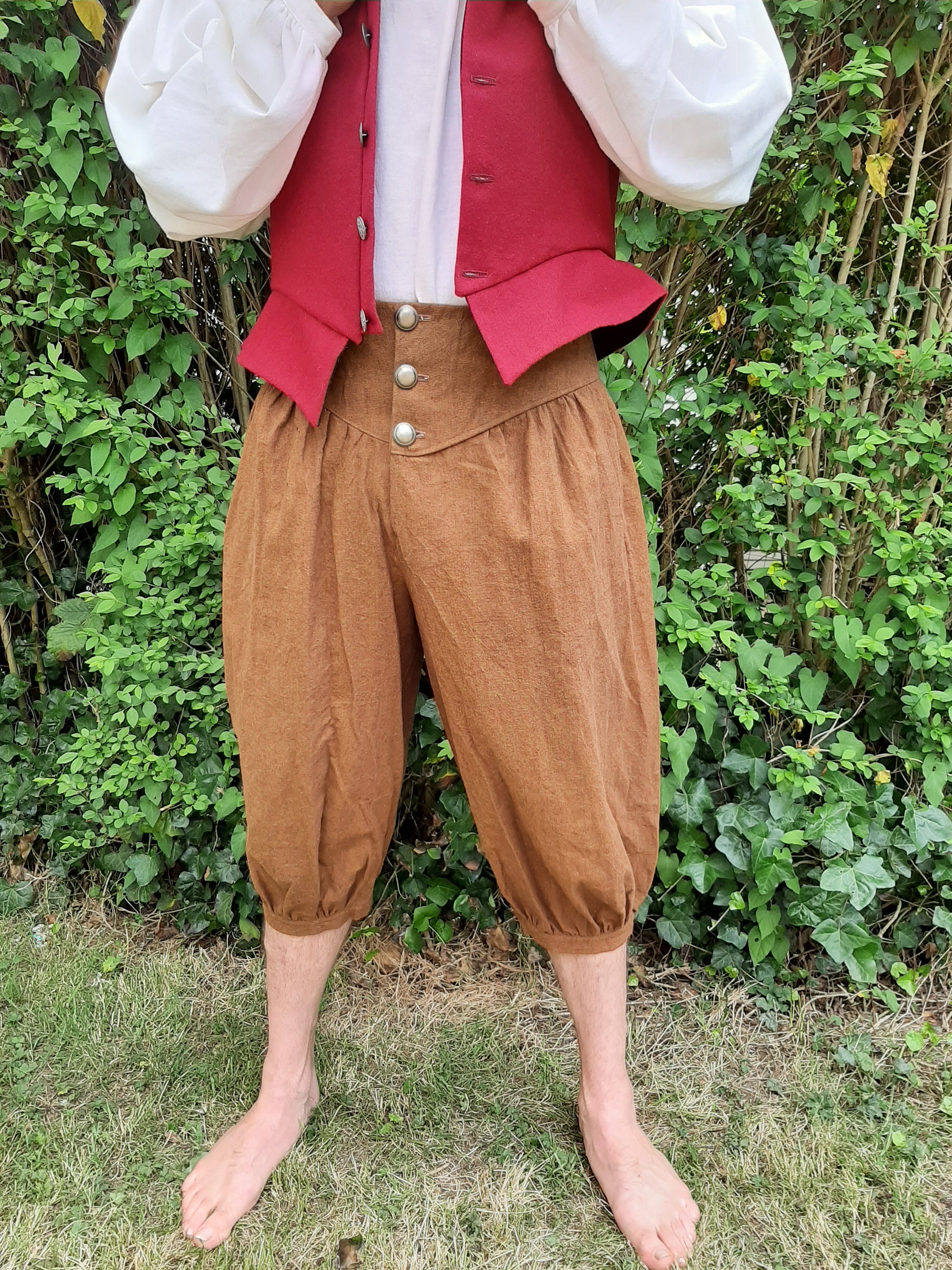 Men's Late Renaissance Pants Brown Linen Etsy