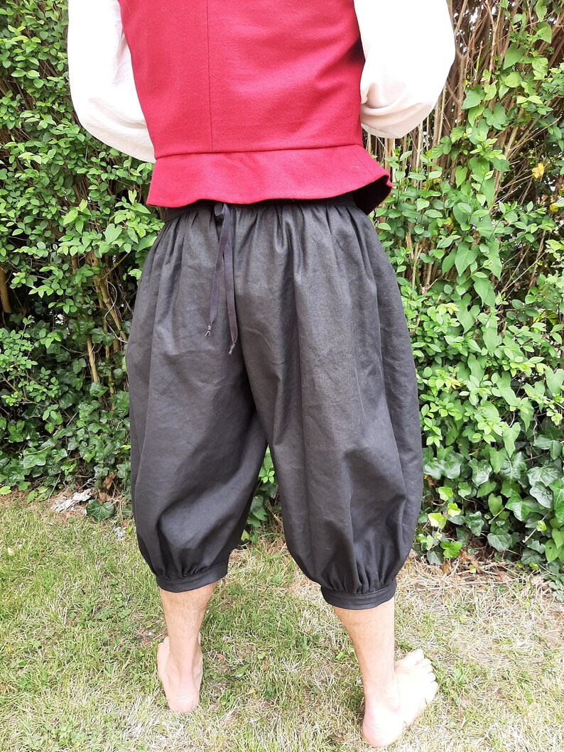 Men's Late Renaissance Pants Black Heavy Linen Etsy