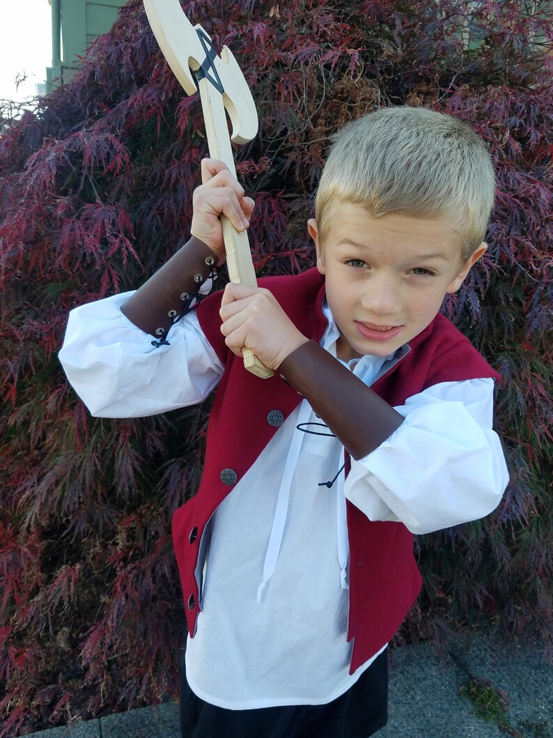 Medieval Leather Bracers Tan Toddler size 2T-4T