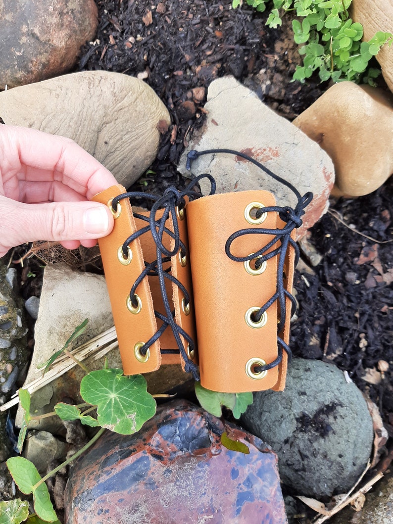 Medieval Leather Bracers Tan Toddler size 2T-4T