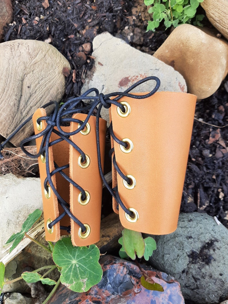 Medieval Leather Bracers Tan Toddler size 2T-4T
