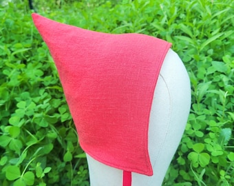 Red Linen Gnome Hat - Baby 6-12 months