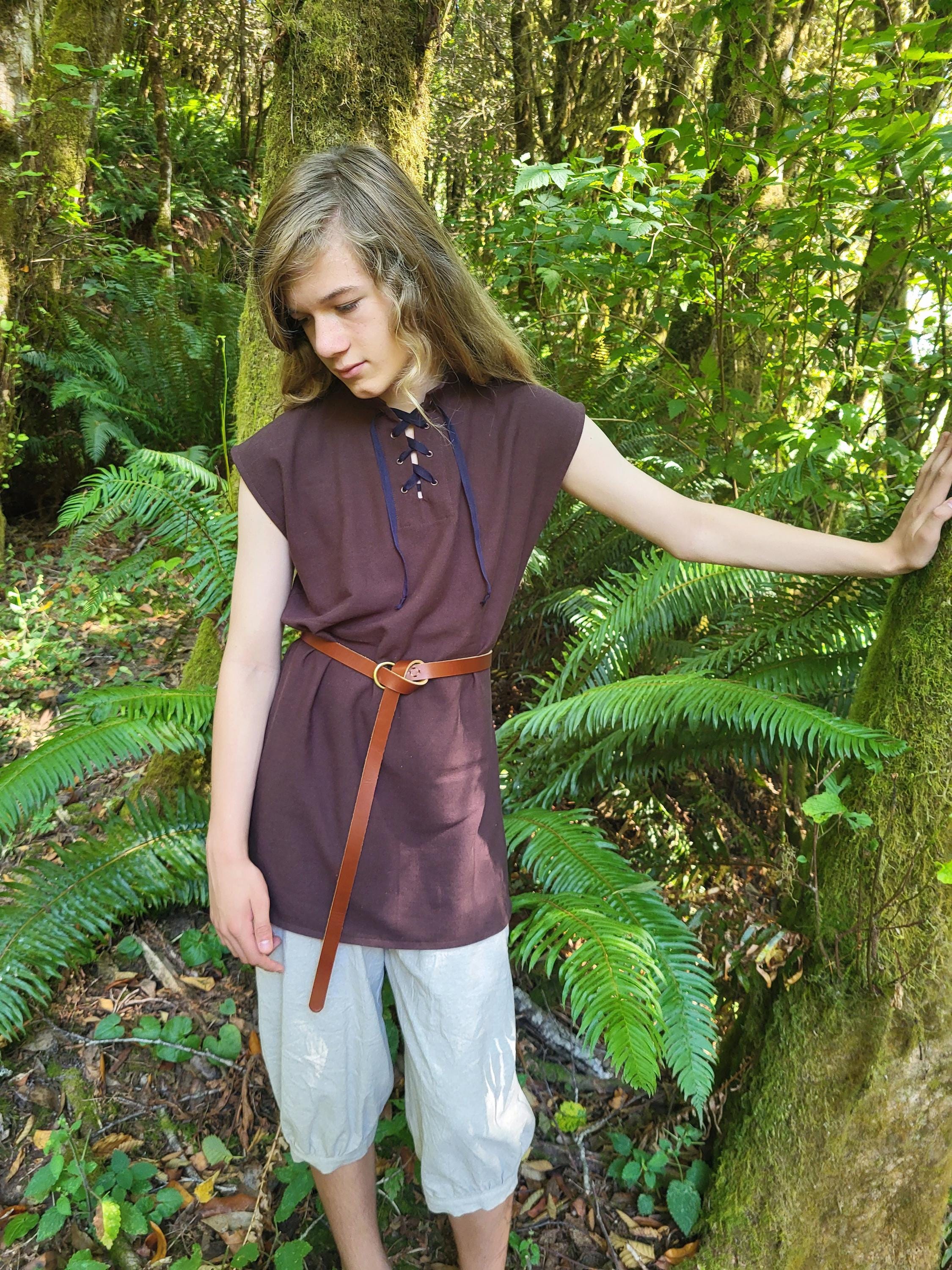 Teen Linen Sleeveless Medieval Tunic - Dark Chocolate Brown - Etsy