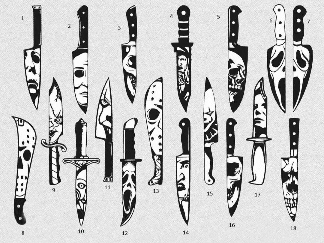 Custom Knife Collector Display Knives Spooky Horror Assassins Knife ...