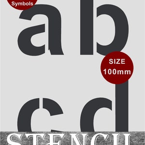 LETTER & SYMBOL Stencils 100mm Lower Case BLOCK Style