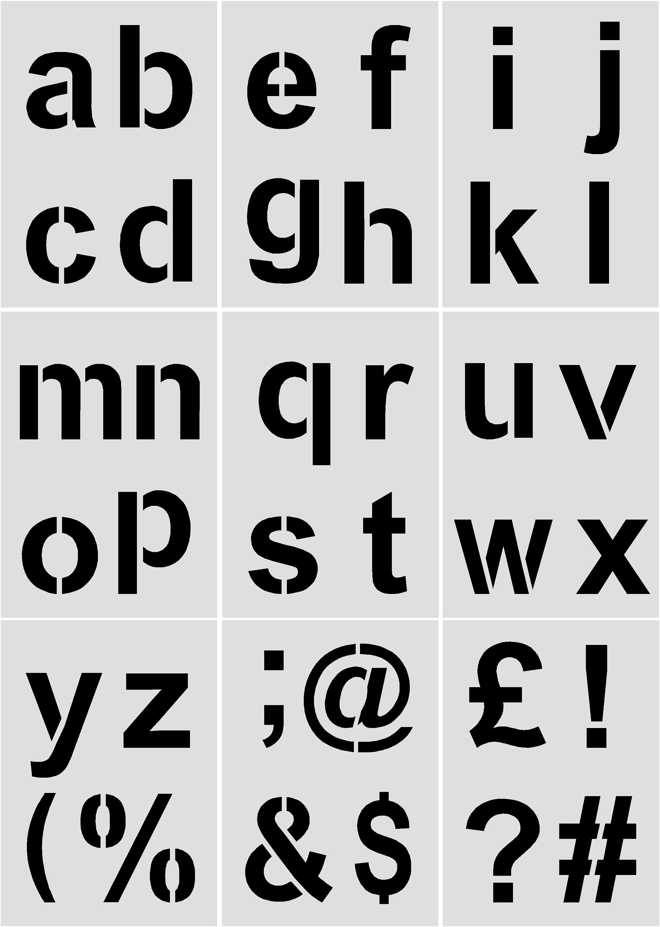 LETTER & SYMBOLS Stencils 100mm Lower Case ROMAN Style - Etsy UK