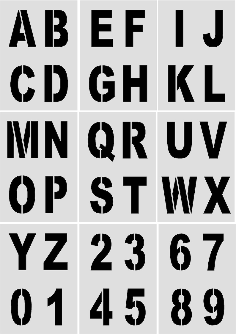 LETTER STENCILS 100mm BLOCK Style Capital Letters + 0-9 - Etsy