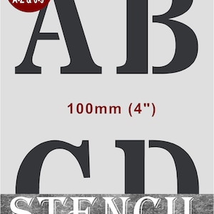 LETTER  STENCILS 100mm ROMAN Style Capital Letters + 0-9