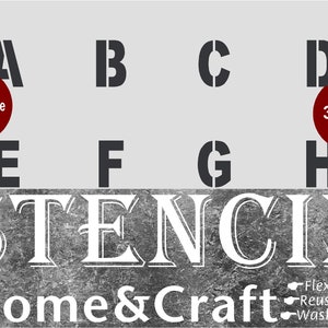 LETTER  STENCILS 30mm BLOCK Style Capital Letters + 0-9
