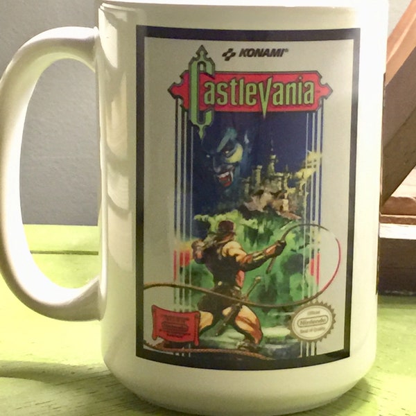 Castlevania Retro NES classic video game ceramic Coffee Mug Dracula Simon Belmont