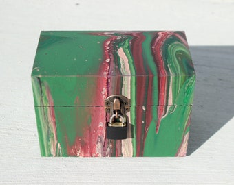 Trippy Painted Box with Lock and Key