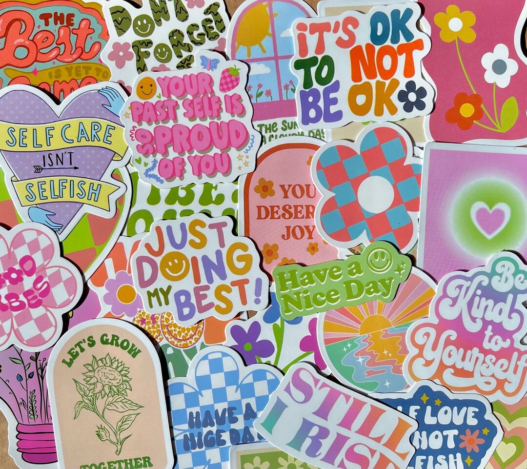 Trendy Inspirational Sticker Pack - Etsy