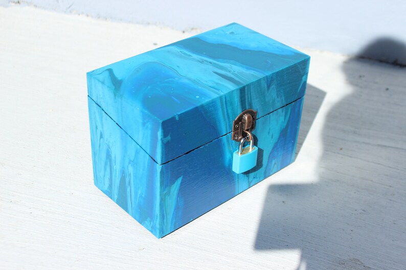 Blue Style Box Blue Wooden Box - Etsy