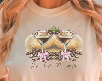 Espresso Martini Watch the Sunset Preppy Stuff Coquette Top Cinnamon Girl Tees Downtown Girl Beachy Shirts Coquette Clothes Dark Coquette