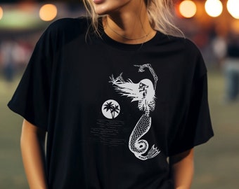 Mermaid Skeleton Tee Mermaid Shirt Skeleton Mermaid Mermaid Top Mermaid Core Beachy Shirts Coconut Girl Clothes Mermaid Shirt Women