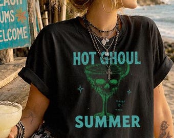 Hot Ghoul Sommer Margarita Shirt Horror Sommer Shirt Spooky Sommer Shirt Gothic Kleidung Pastell Goth Shirt Gothic Sommer Goth Mädchen Geschenke