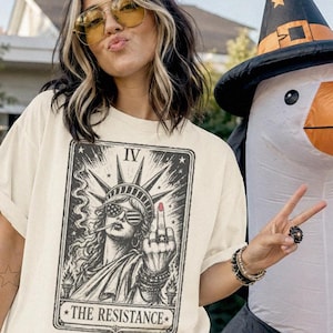 Resistance Shirt Tarot TShirt Statue Of Liberty Funny 4th Of July Radical Feminist Shirt Feminist 4th Of July Shirt Witchy Stuff Resist Tees