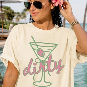 Dirty Martini Shirt Dirty Martini Dirty 30 Martini Bachelorette Martini Shirt Coquette Clothes Messy Coquette Dirty Thirty Bartender Shirt image 1
