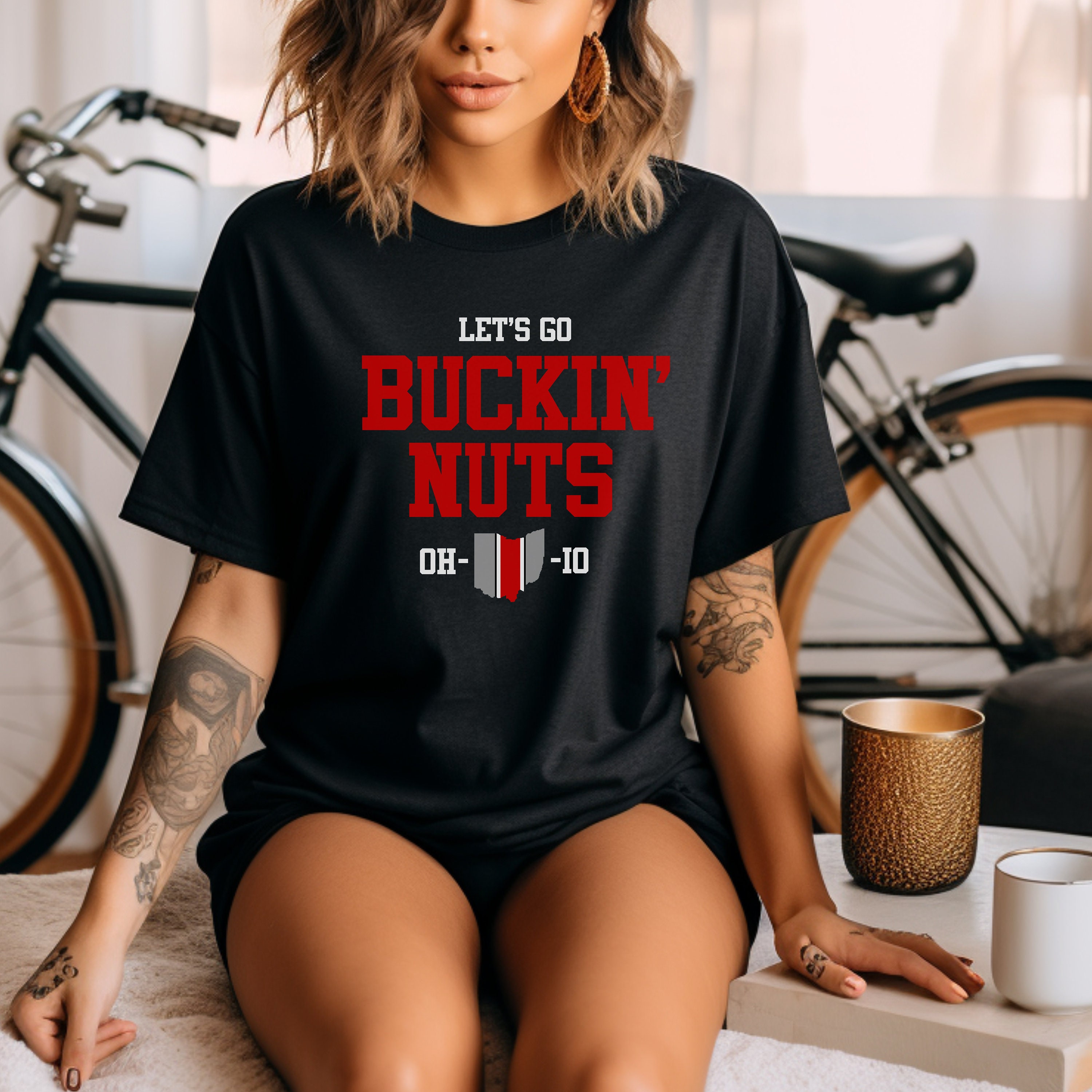 Ohio State Buckin' Nuts Tshirt Ohio State Womens Apparel College Apparel Ohio State Buckeyes Ohio State College Oversized Game Day Apparel