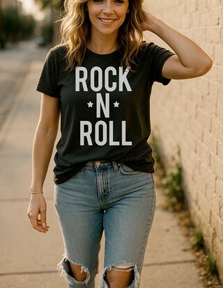 T-Shirt Donna Vintage Rock Roll: Stampa Scheletro E Aquila, Scollo A V, Manica Corta, Casual, Larga, Taglia L - Nero