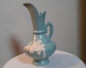 Weller Pottery Blue and White Ewer Cameo Pattern Collectible Pottery 1930 39 s SHIPS FREE