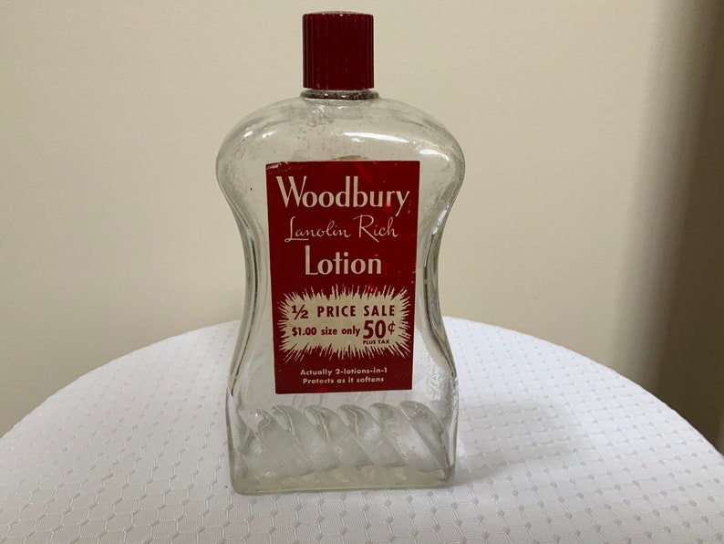Vintage 1952 Woodbury Lotion Bottle Large Size Older Label Etsy