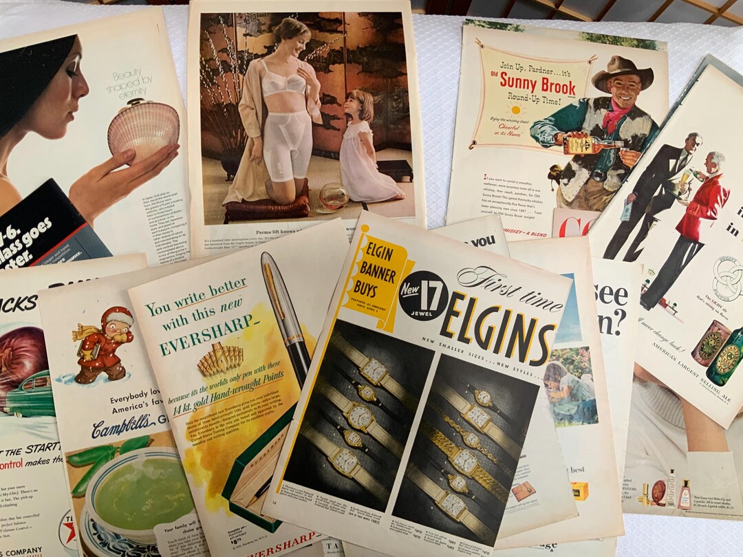Lot Magazine Vintage Lot Magazine Ephemera 25 Full Page Ads LIFE Look Colliers Junk ...