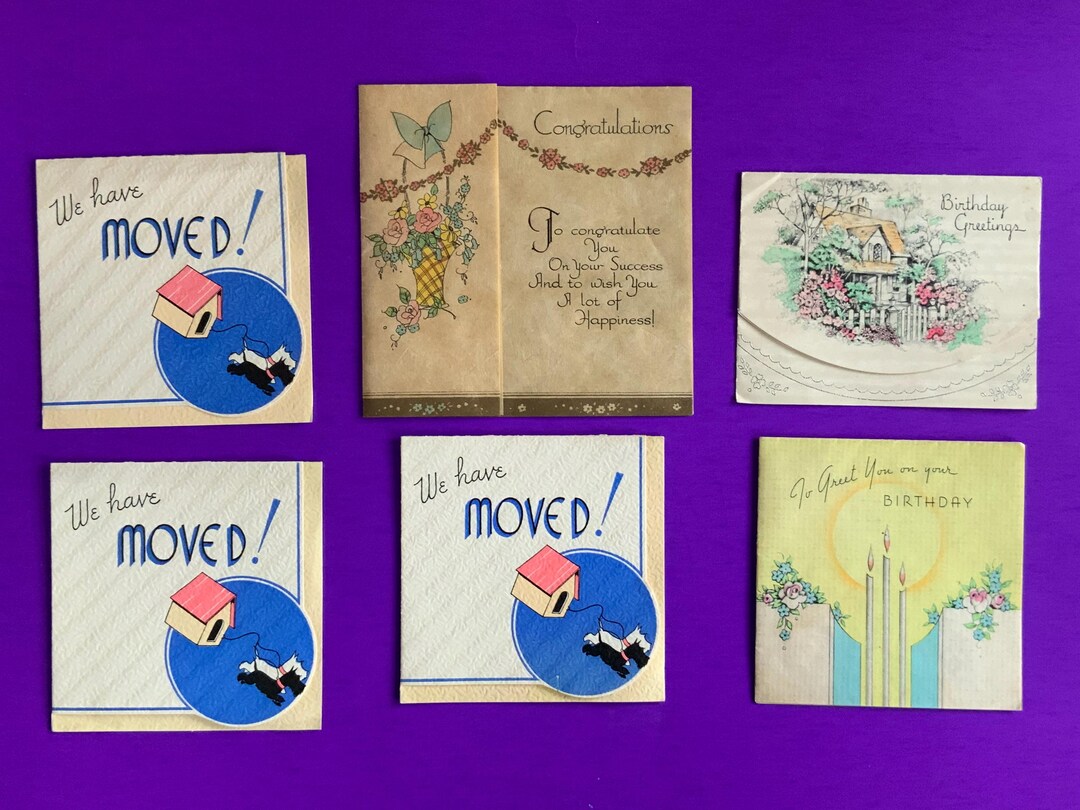 1930’s Greeting Card Lot UNUSED Volland Paramount Ephemera Paper Crafts ...