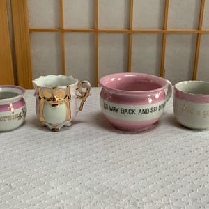 Collection Victorian German Porcelain Chamber Pots Cups GOO GOO Eye