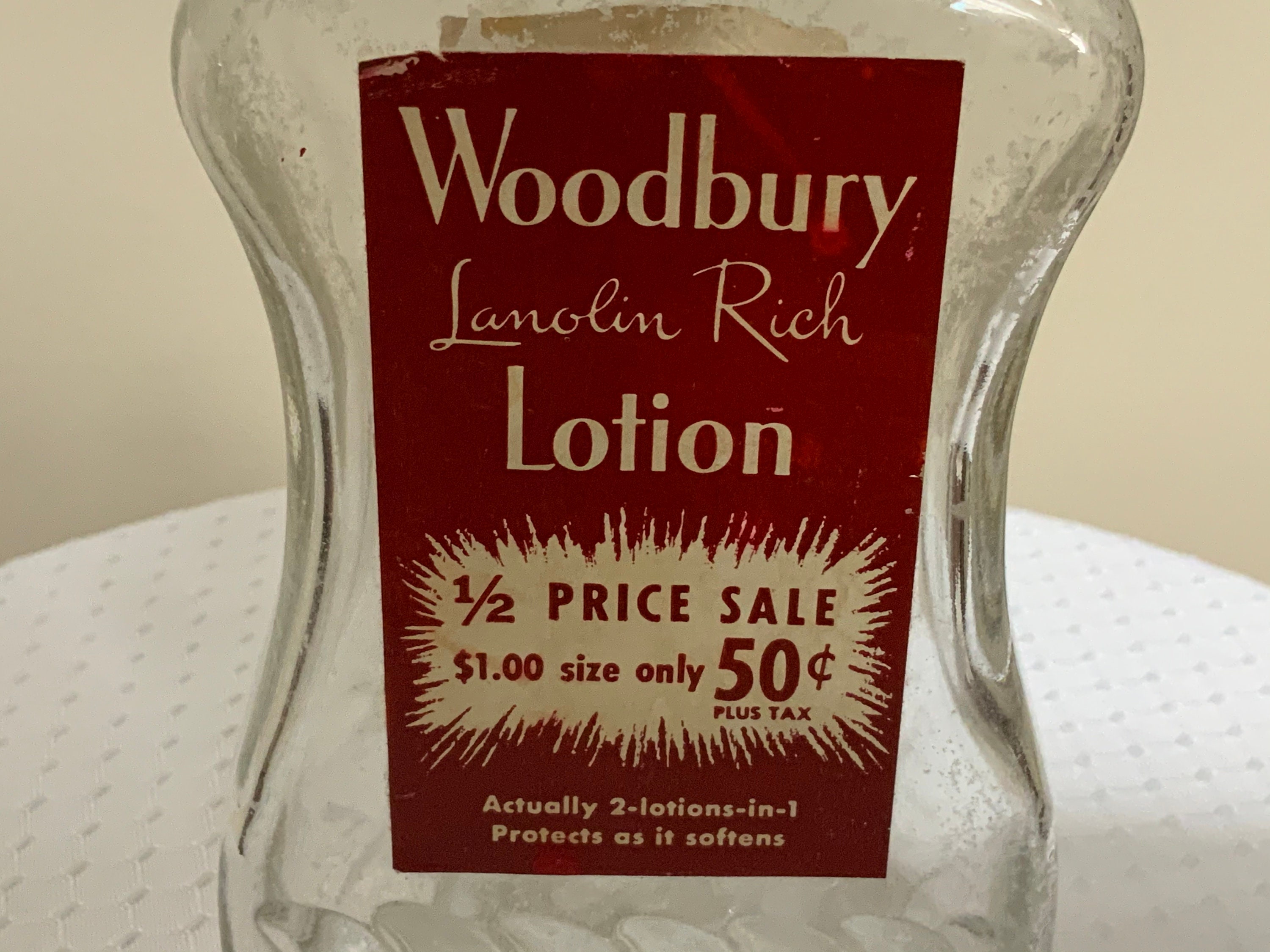 Vintage 1952 Woodbury Lotion Bottle Large Size Older Label Etsy