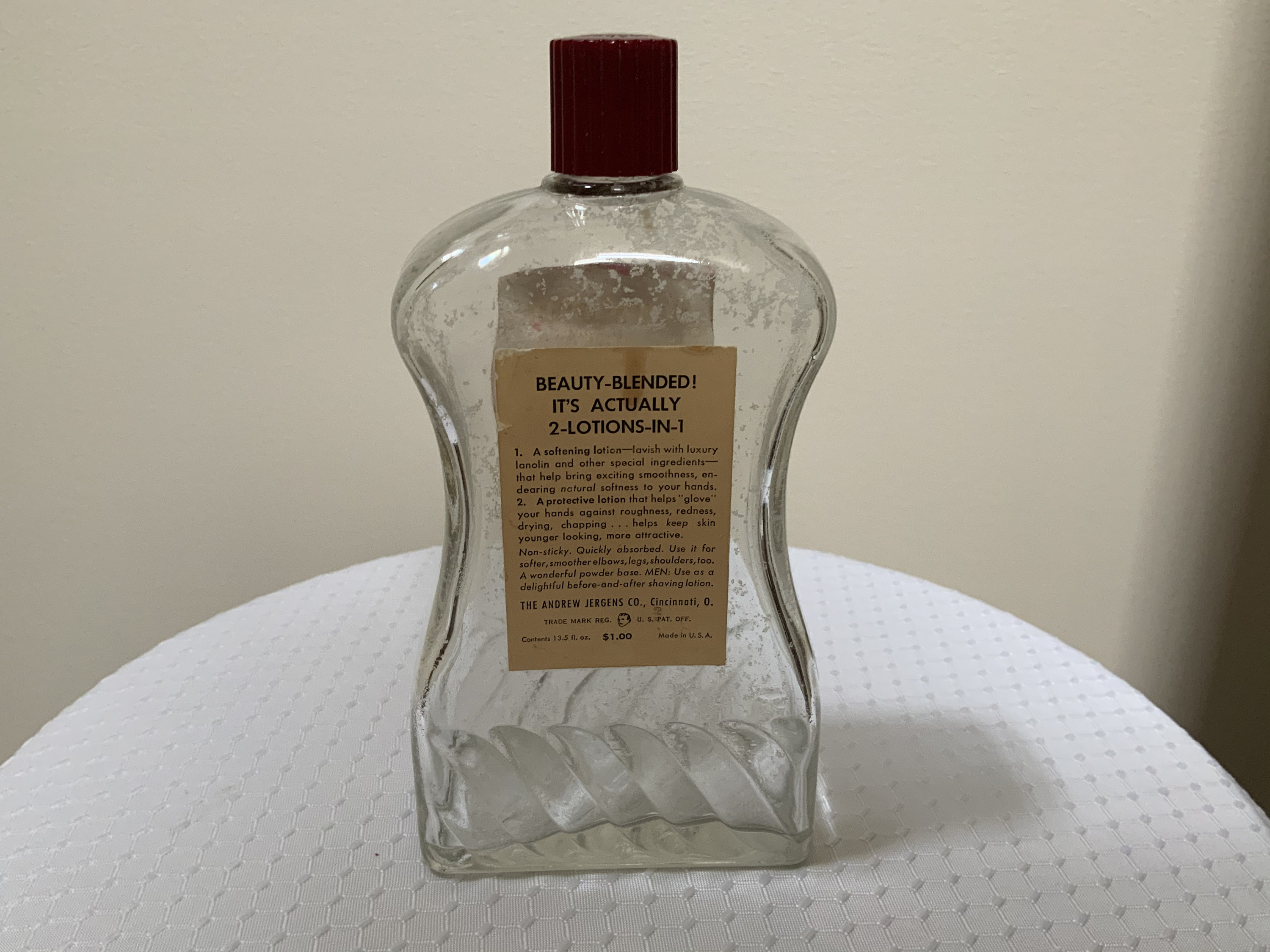 Vintage 1952 Woodbury Lotion Bottle Large Size Older Label Etsy
