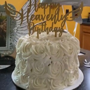 Happy Heavenly Birthday Wooden Cake Topper image 2