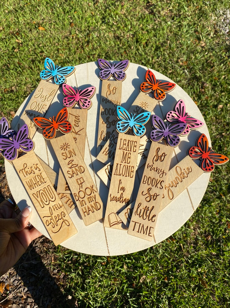 Butterfly Wooden Bookmarks image 1