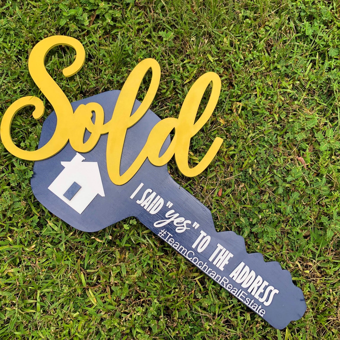 Sold by Realtor Sold Key Sign Key Shape Sold Sign Realtor - Etsy