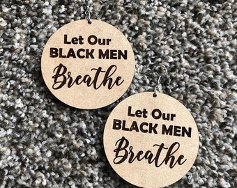 Black Men Breathe Queen Wooden Earrings, Wooden Earrings, Afrocentric earrings , Afrocentric Jewelry, Queen Earrings, African Earrings