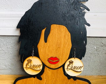 Queen Wooden Earrings