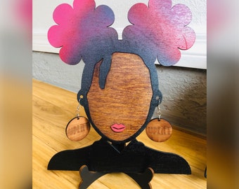 Afro Puff Earring Display Holder