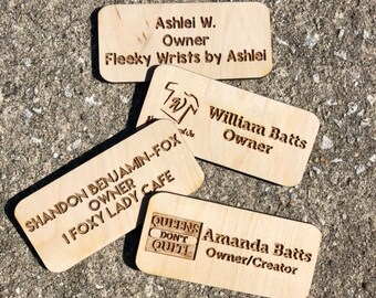 Custom Wooden Name Tags