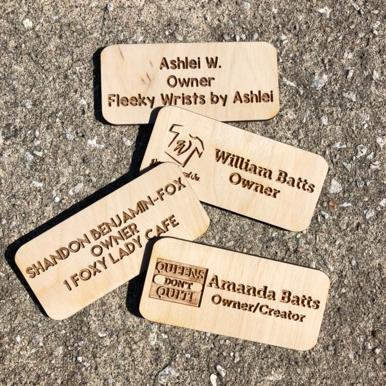 Custom Wooden Name Tags - Etsy