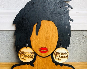 Virgo Queen Wooden Earrings