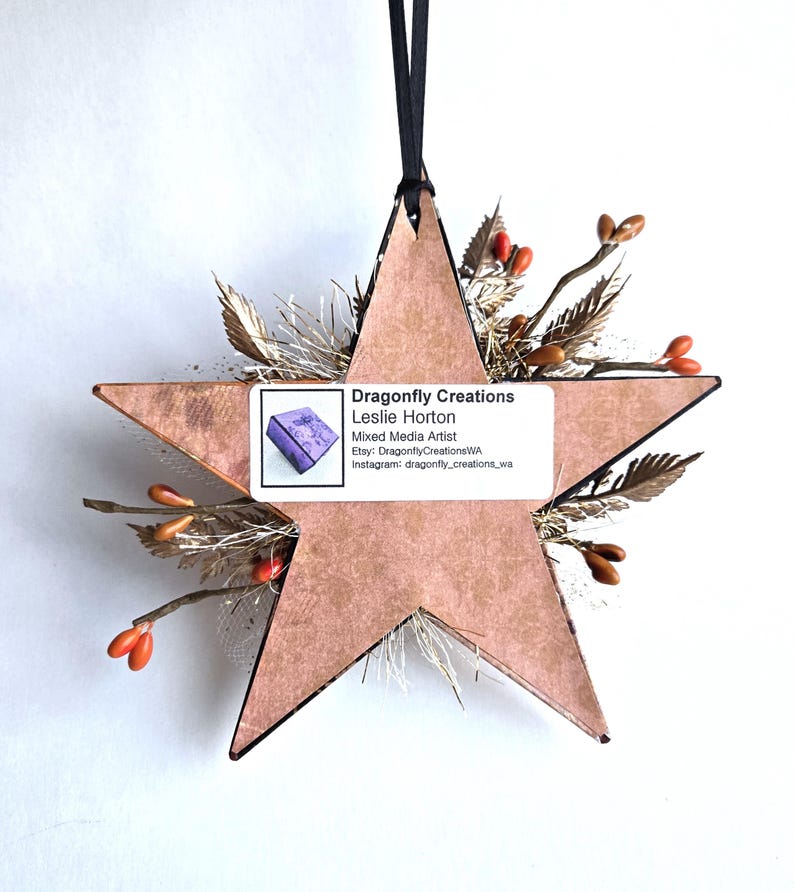 Halloween Pumpkin Star Ornament, Fall Wall Decor, Gift for Halloween