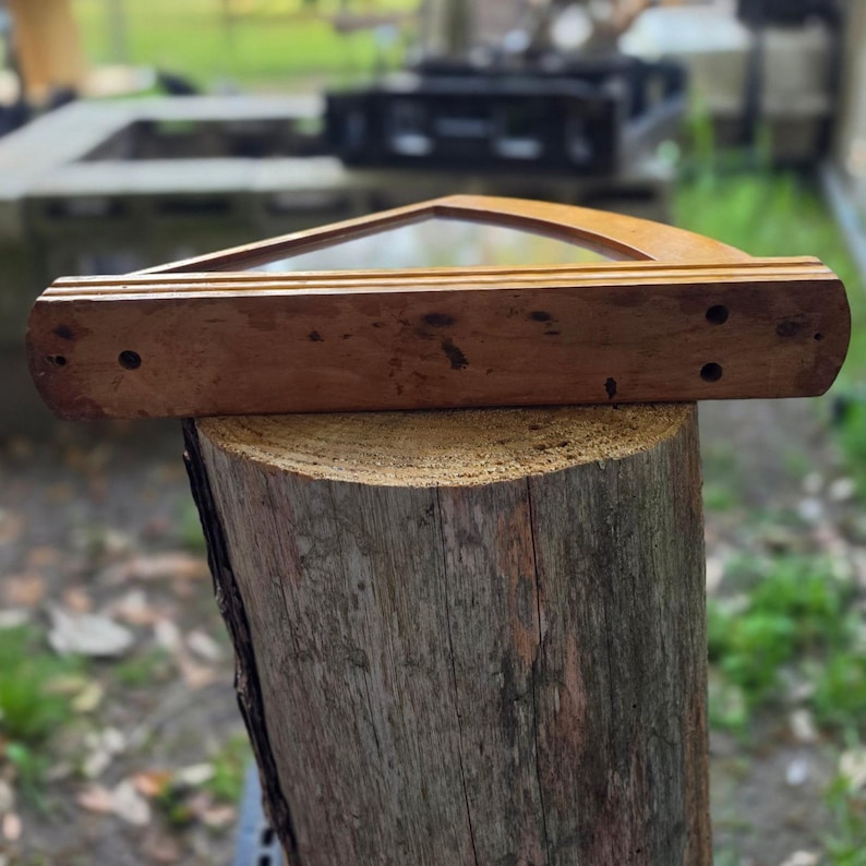 Vintage ShurEdge Self-Sharpening Wood & Glass Knife Rack | Wall Mount MCM Decor image 11
