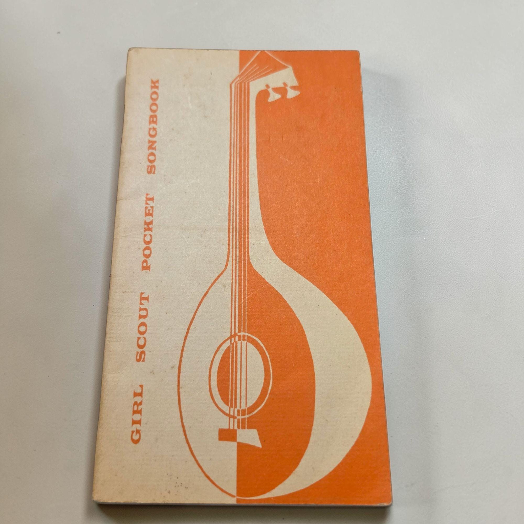 Vintage 1956 Girl Scout Pocket Songbook - Orange Guitar Cover - 48 Pages