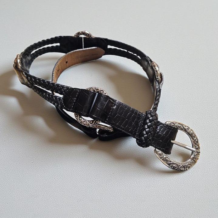 NWOT Braided Leather Belt Silver Ring Straps Size‎ Large Polo Ralph Lauren Leather Men main image 4