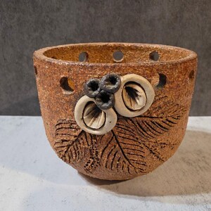 Vtg 80's Carma Sand Art Sedona Arizona Orchid Pot Planter Signed Studio Pottery